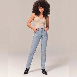 Abercrombie & Fitch 90’s Sl Straight High Rise Blue Jeans